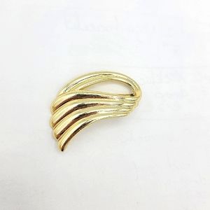 Pastelli Art Deco Abstract Scarf Slide Clip Gold tone Signed Rare Vintage